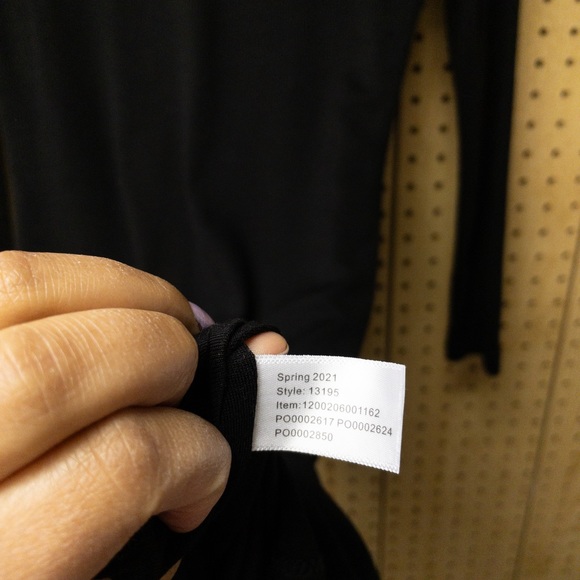 Marine Layer Lexi Rib Long Sleeve Midi Dress in Black - Picture 5 of 15